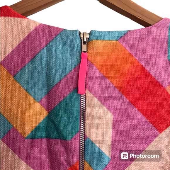 Gianni Bini Dillards Geometric Pink Orange Dress Purple Size Medium M - Picture 6 of 8